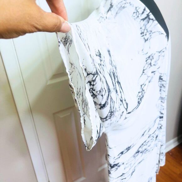 Women's Cardigan, Kimono, Marbled Print - Picture 6 of 12